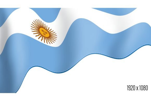 Argentina Country Flag Realistic Independence Day Background
