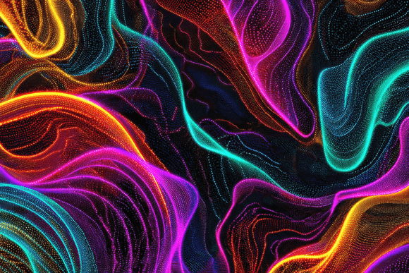 Exploring the Vibrant Neon Marble Abstract Cyber Swirl