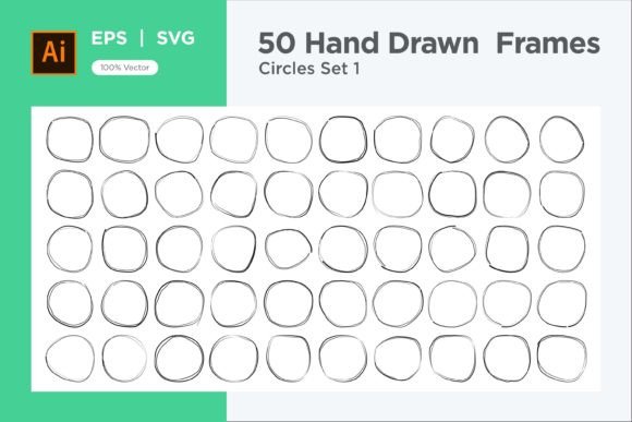 Hand Drawn Frame Circle 50-1: A Creative Design Asset for Modern Projects