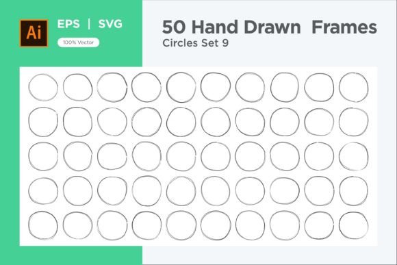 Hand Drawn Frame Circle 50-9: A Dynamic Design Element