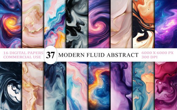 Modern Fluid Abstract Art Background Set: A Creative Catalyst