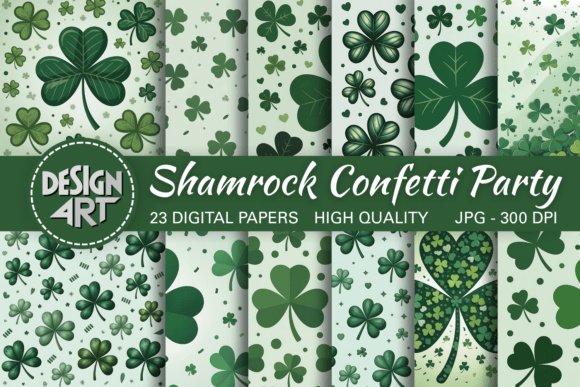 Shamrock Confetti Party Background: Energy for Your Irish Designs
