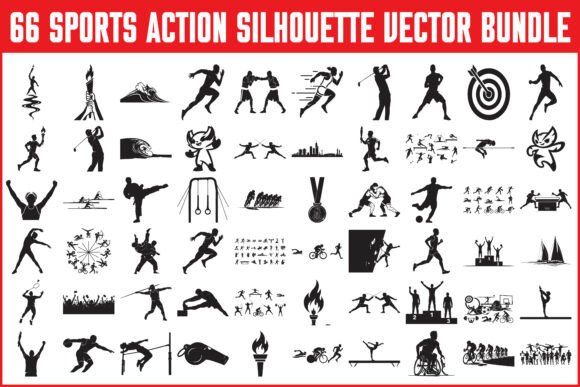 Sports Action Silhouette Vector Bundle: Dynamic Design Assets